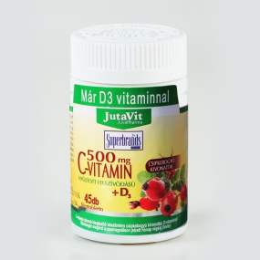 JutaVit C-vitamin 500mg nyújtott felszívódású + csipkebogyó + D3 vitamin 45x