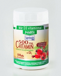 JutaVit C-vitamin 500mg nyújtott felszívódású + csipkeb. + D3 vitamin