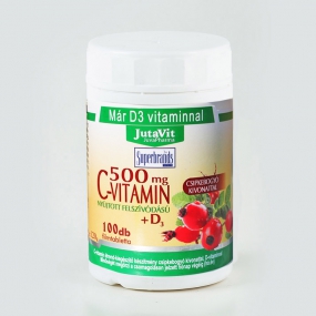 JutaVit C-vitamin 500mg nyújtott felszívódású + csipkeb. + D3 vitamin